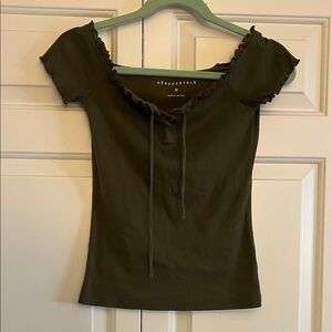 Aeropostale Dark Green Short Sleeve Top